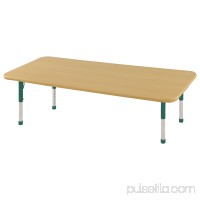 ECR4Kids 30in x 60in Rectangle Everyday T-Mold Adjustable Activity Table Maple/Green/Sand - Standard Swivel   565352989